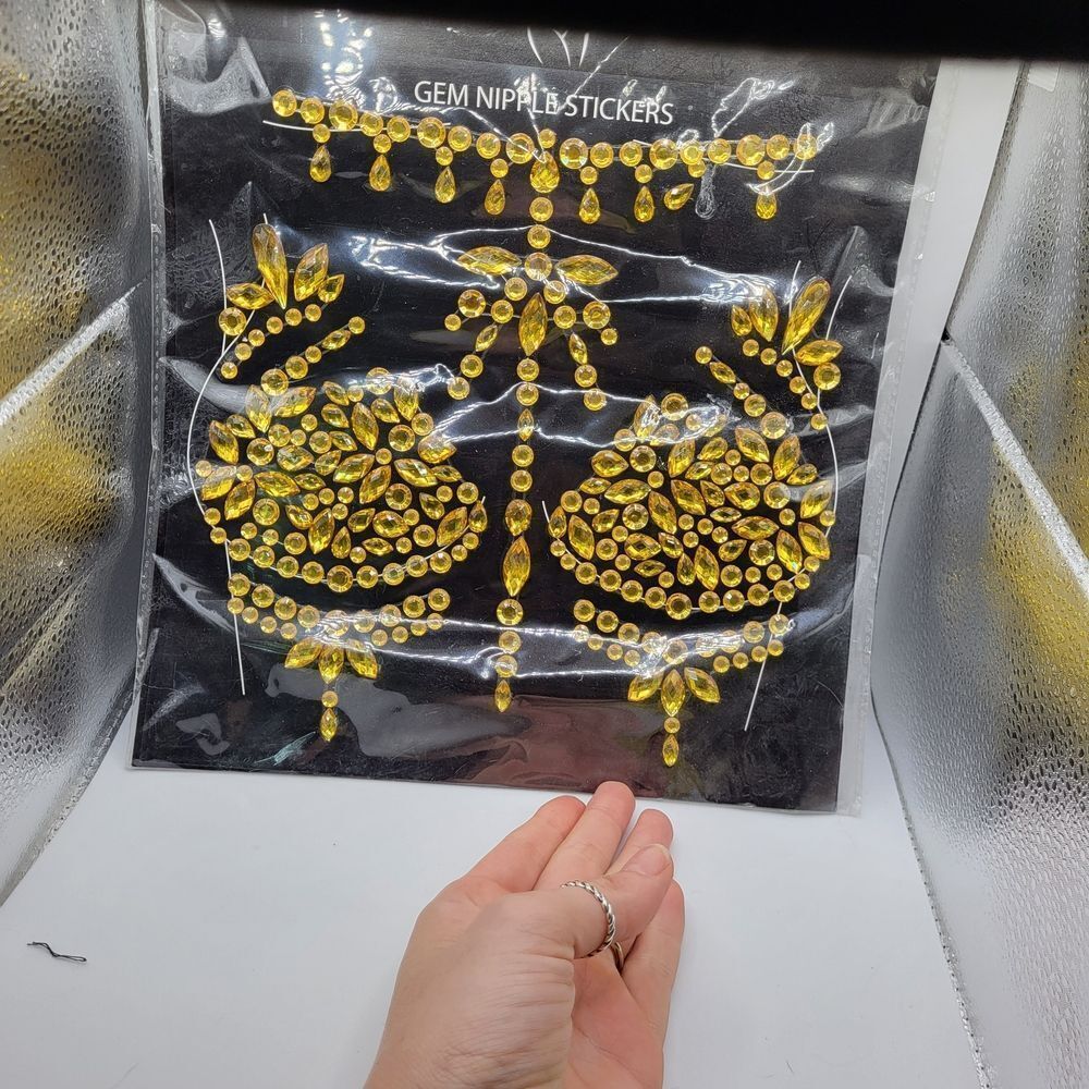 Gold Gem Nipple Stickers Burning Man Festival